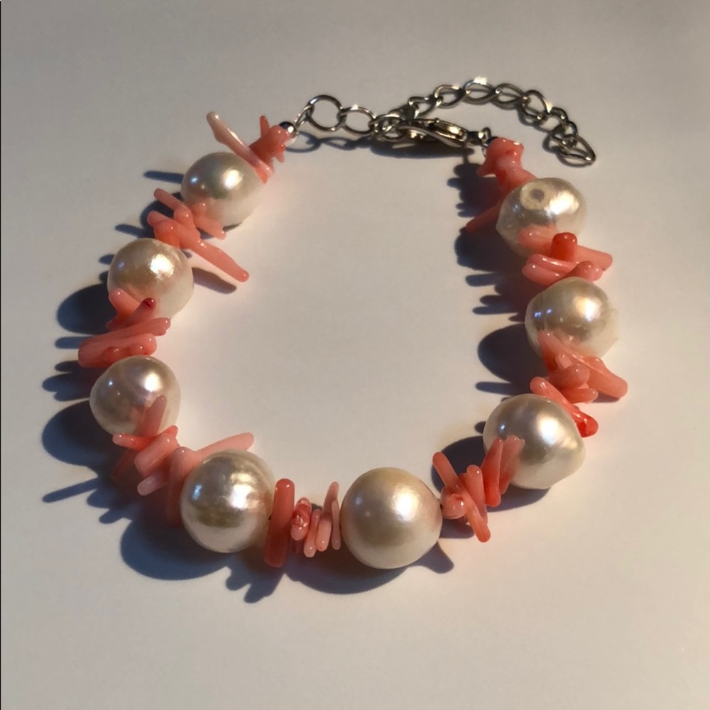 SOLD Cultured Pearl
& Bamboo coral Bracelet 💕 - Picture 2 of 8